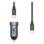 Carregador Veicular Imenso 20w Fast Charge C/ Type-c/type-c Cor Prateado